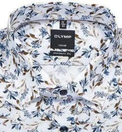 OLYMP Luxor Modern Fit 69EL 1213/79/28 Hemd, Baumwolle, Extra langer Arm, Braun-blau gemustert, Braun -hemdenverkauf 368530 norm2