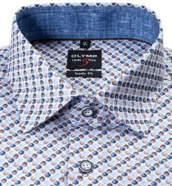 OLYMP Level Five Body Fit 69EL 2033/79/28 Hemd, Baumwolle, Extra langer Arm, Braun-blau gemustert, Braun -hemdenverkauf 368546 norm2