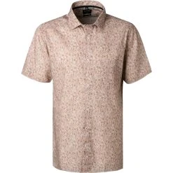 OLYMP Luxor Modern Fit 1211/72/28 Kurzarmhemd, Popeline, Braun-weiß gemustert, Braun