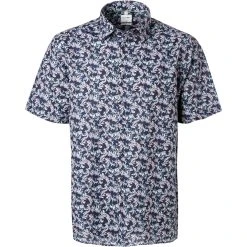 OLYMP Luxor Comfort Fit 1013/72/35 Kurzarmhemd, Baumwolle, Marine-rot gemustert, Rot