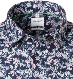 OLYMP Luxor Comfort Fit 1013/72/35 Kurzarmhemd, Baumwolle, Marine-rot gemustert, Rot -hemdenverkauf 368572 norm2