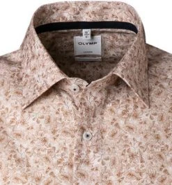 OLYMP Luxor Comfort Fit 1011/72/28 Kurzarmhemd, Popeline, Braun gemustert, Braun -hemdenverkauf 368574 norm2
