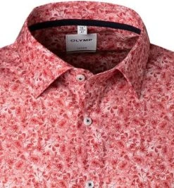 OLYMP Luxor Comfort Fit 1011/72/35 Kurzarmhemd, Popeline, Rot gemustert, Rot -hemdenverkauf 368575 norm2