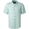 CasaModa Hemd 913655800/302 Kurzarmhemd, Casual Fit, Reines Leinen, Minze meliert, Minze