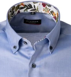 ETERNA Hemd 8933/C04U/12 Kurzarmhemd, Modern Fit, Oxford, Blau meliert, Blau -hemdenverkauf 368611 norm2
