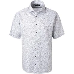 ETERNA Hemd 3423/K19K/22 Kurzarmhemd, Comfort Fit, Baumwolle, Blau-weiß