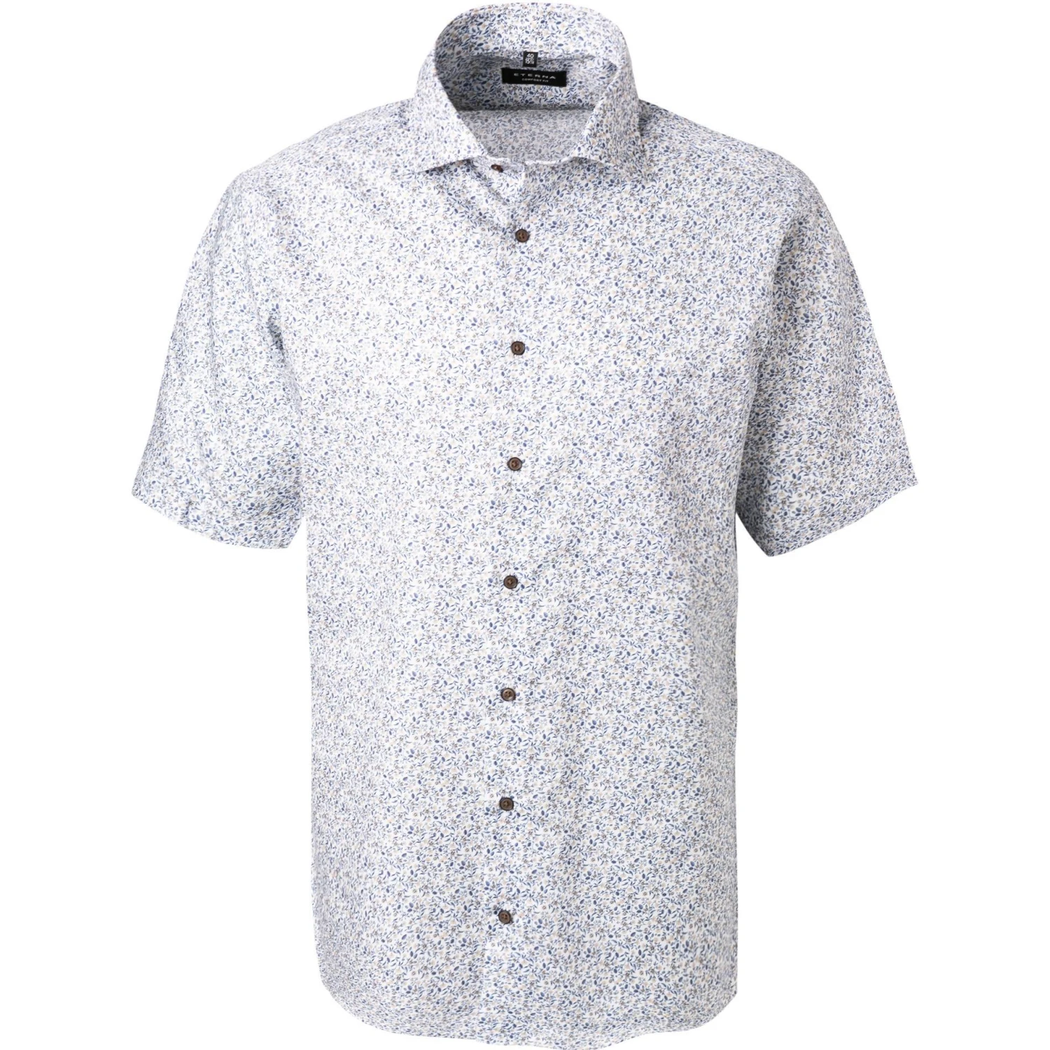 ETERNA Hemd 3423/K19K/22 Kurzarmhemd, Comfort Fit, Baumwolle, Blau-weiß 1 ETERNA Hemd 3423/K19K/22 Kurzarmhemd, Comfort Fit, Baumwolle, Blau-weiß