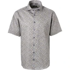 ETERNA Hemd 3423/K19K/74 Kurzarmhemd, Comfort Fit, Baumwolle, Goldgelb-blau, Gelb-blau