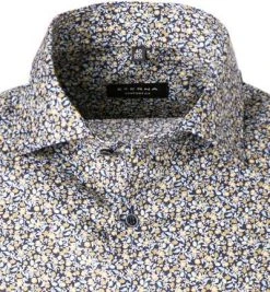 ETERNA Hemd 3423/K19K/74 Kurzarmhemd, Comfort Fit, Baumwolle, Goldgelb-blau, Gelb-blau -hemdenverkauf 368632 norm2
