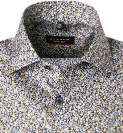ETERNA Hemd 3423/C19K/74 Kurzarmhemd, Modern Fit, Baumwolle, Goldgelb-blau, Blau-gelb -hemdenverkauf 368638 norm2