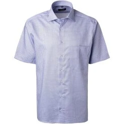ETERNA Hemd 3424/K19K/12 Kurzarmhemd, Comfort Fit, Baumwolle, Flieder gemustert, Blau