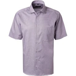 ETERNA Hemd 3424/K19K/52 Kurzarmhemd, Comfort Fit, Baumwolle, Blau-pink gemustert, Blau-rosa