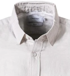 Calvin Klein Hemd K10K107110/AEV Slim Fit, Leinen-Baumwolle, Hellbeige meliert, Hellbeige -hemdenverkauf 368653 norm2