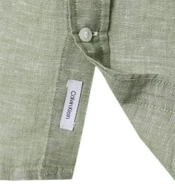 Calvin Klein Hemd K10K107110/MSS Slim Fit, Leinen-Baumwolle, Khaki meliert, Khaki -hemdenverkauf 368655 norm3