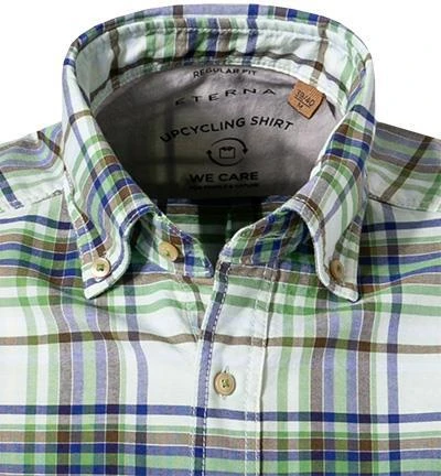 ETERNA Hemd 2449/WS9B/43 Kurzarmhemd, Regular Fit, Baumwolle, Grün kariert, Grün 3 ETERNA Hemd 2449/WS9B/43 Kurzarmhemd, Regular Fit, Baumwolle, Grün kariert, Grün – Bild 3