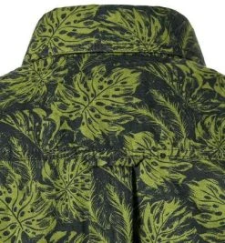 ETERNA Hemd 2461/WS7B/48 Kurzarmhemd, Regular Fit, Leinen-Baumwolle, Grün gemustert, Grün -hemdenverkauf 368693 norm3