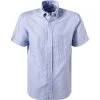ETERNA Hemd 2452/WS9B/14 Kurzarmhemd, Regular Fit, Leinen-Baumwolle, Blau gestreift, Blau