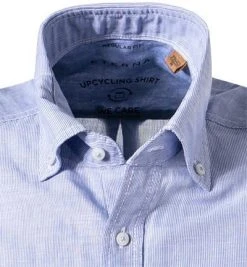 ETERNA Hemd 2452/WS9B/14 Kurzarmhemd, Regular Fit, Leinen-Baumwolle, Blau gestreift, Blau -hemdenverkauf 368695 norm2