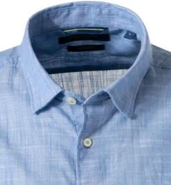 Pierre Cardin Hemd 53916/000/27175/9001 Kurzarmhemd, Modern Fit, Baumwolle, Himmelblau meliert, Himmelblau -hemdenverkauf 368703 norm2