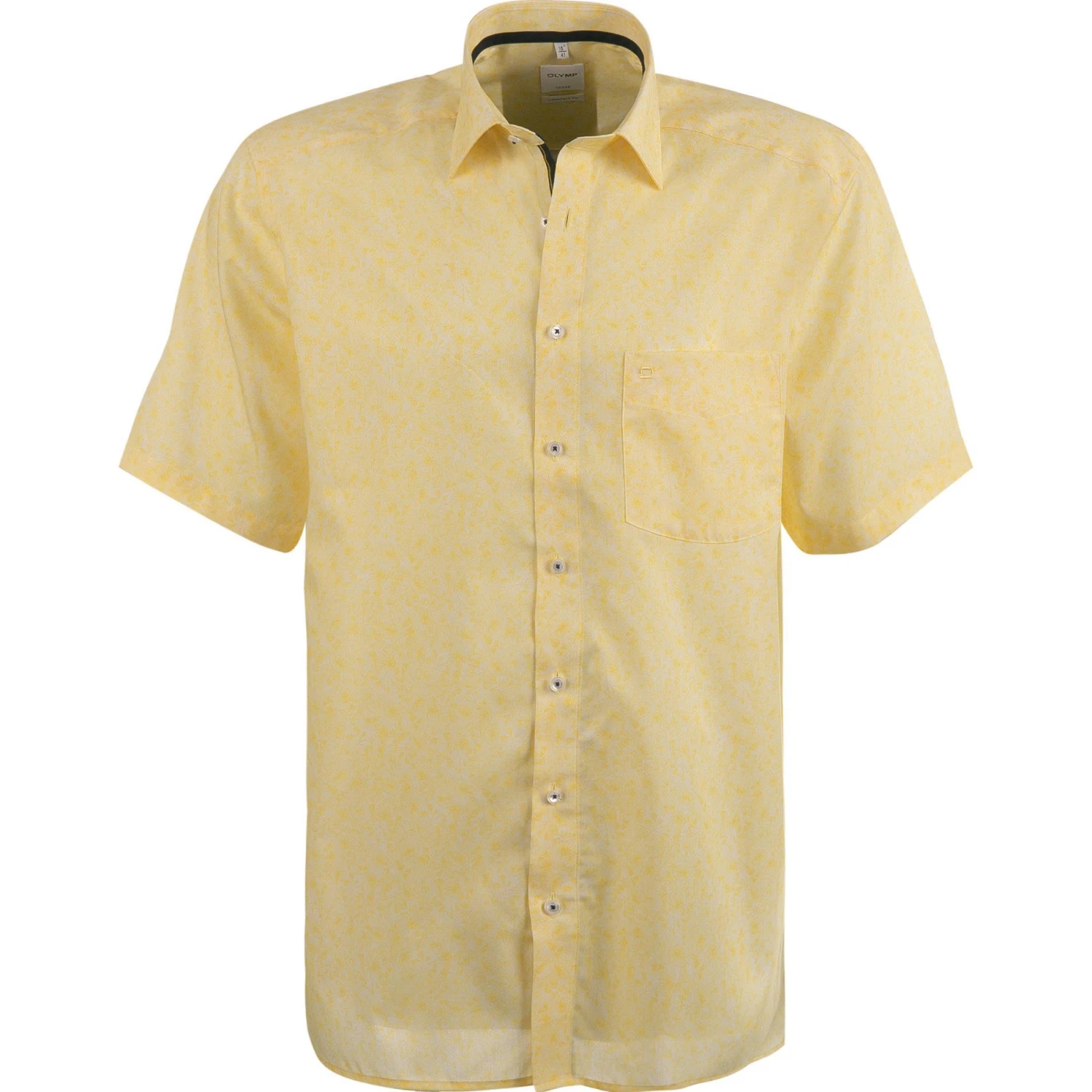 OLYMP Luxor Comfort Fit 1011/72/51 Kurzarmhemd, Popeline, Gelb gemustert, Gelb 1 OLYMP Luxor Comfort Fit 1011/72/51 Kurzarmhemd, Popeline, Gelb gemustert, Gelb