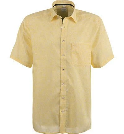 OLYMP Luxor Comfort Fit 1011/72/51 Kurzarmhemd, Popeline, Gelb gemustert, Gelb 2 OLYMP Luxor Comfort Fit 1011/72/51 Kurzarmhemd, Popeline, Gelb gemustert, Gelb – Bild 2