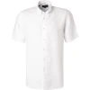 ETON Hemd 1000/03070/00 Kurzarmhemd, Slim Fit, Reines Leinen, Weiß