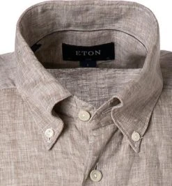 ETON Hemd 1000/03070/34 Kurzarmhemd, Slim Fit, Reines Leinen, Taupe meliert, Taupe -hemdenverkauf 368864 norm2