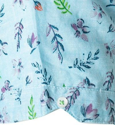 N.Z.A. Hemd 21CN590S/296 Kurzarmhemd, Leinen-Baumwolle, Hellblau gemustert, Hellblau 4 N.Z.A. Hemd 21CN590S/296 Kurzarmhemd, Leinen-Baumwolle, Hellblau gemustert, Hellblau – Bild 4