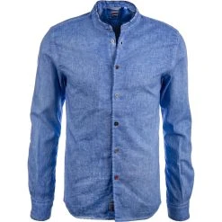 BOB Hemd KOREA450 T/C/azzurro Leinen-Baumwolle, Azzurro meliert