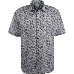 OLYMP Luxor Comfort Fit 1013/72/28 Kurzarmhemd, Baumwolle, Braun-blau gemustert, Braun