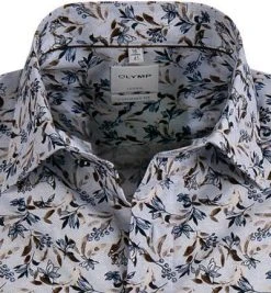 OLYMP Luxor Comfort Fit 1013/72/28 Kurzarmhemd, Baumwolle, Braun-blau gemustert, Braun -hemdenverkauf 368945 norm2