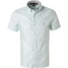 Tommy Hilfiger Hemd MW0MW17623/L4T Kurzarmhemd, Slim Fit, Baumwolle-Leinen, Mintgrün, Hallmintgrün