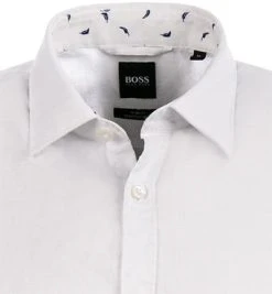 BOSS Hemd Ronn 50453012/100 Kurzarmhemd, Slim Fit, Leinen-Stretch atmungsaktiv, Weiß -hemdenverkauf 369136 norm2