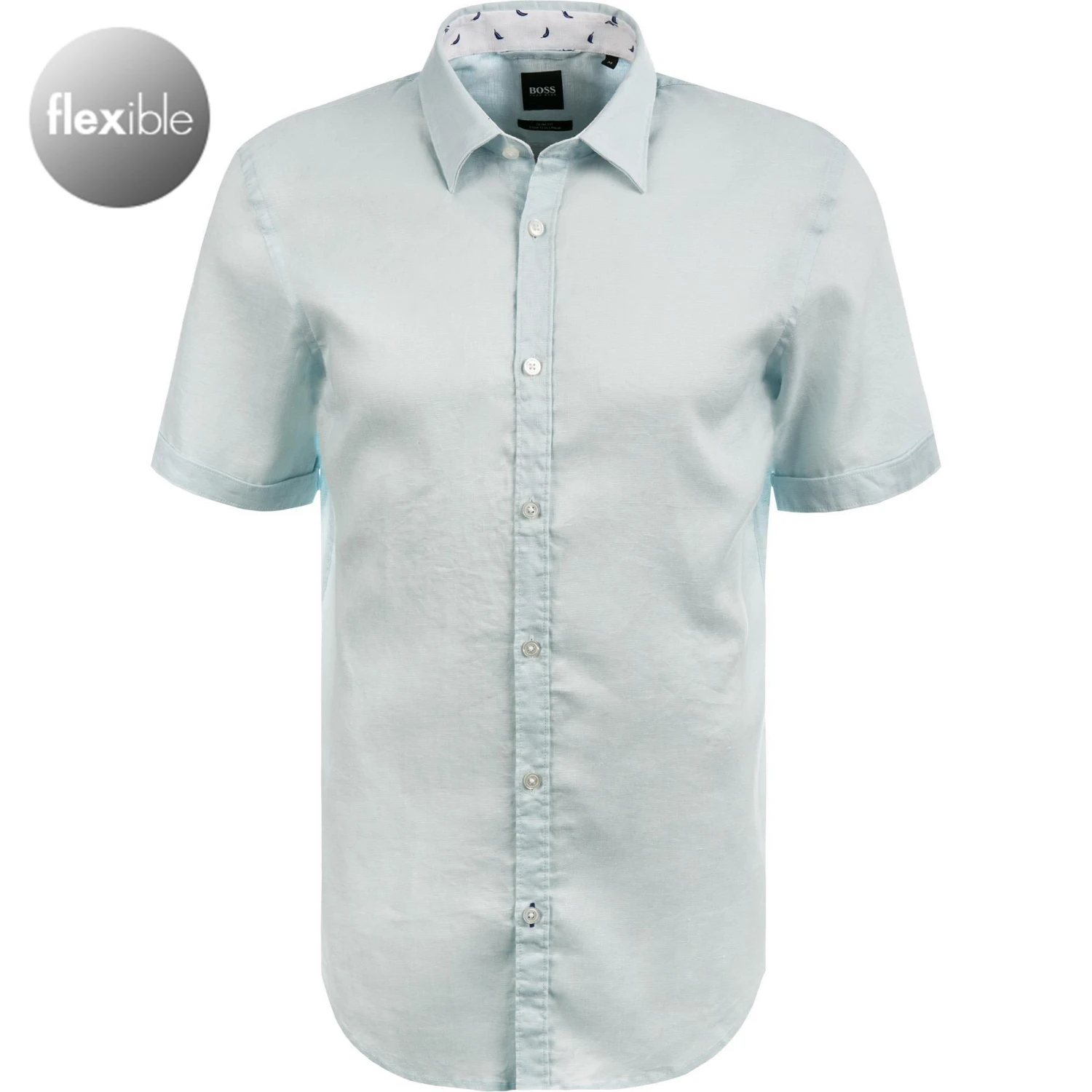 BOSS Hemd Ronn 50453012/452 Kurzarmhemd, Slim Fit, Leinen-Stretch atmungsaktiv, Pastellblau 1 BOSS Hemd Ronn 50453012/452 Kurzarmhemd, Slim Fit, Leinen-Stretch atmungsaktiv, Pastellblau