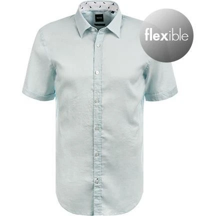 BOSS Hemd Ronn 50453012/452 Kurzarmhemd, Slim Fit, Leinen-Stretch atmungsaktiv, Pastellblau 2 BOSS Hemd Ronn 50453012/452 Kurzarmhemd, Slim Fit, Leinen-Stretch atmungsaktiv, Pastellblau – Bild 2