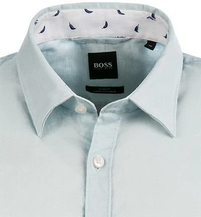 BOSS Hemd Ronn 50453012/452 Kurzarmhemd, Slim Fit, Leinen-Stretch atmungsaktiv, Pastellblau 3 BOSS Hemd Ronn 50453012/452 Kurzarmhemd, Slim Fit, Leinen-Stretch atmungsaktiv, Pastellblau – Bild 3