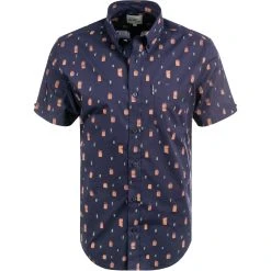 Ben Sherman Hemd 0063414/035 Kurzarmhemd, Regular Fit, Baumwolle, Dunkelblau, Marine