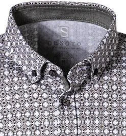 DESOTO Hemd Modern B.D. 43331-3/806 Kurzarmhemd, Jersey, Weiß-greige gemustert, Weiß-grau -hemdenverkauf 369211 norm2