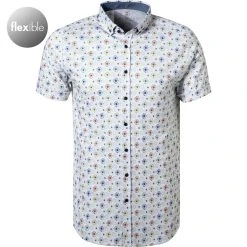 DESOTO Hemd Modern B.D. 43231-3/213 Kurzarmhemd, Jersey, Multicolor, Weiß