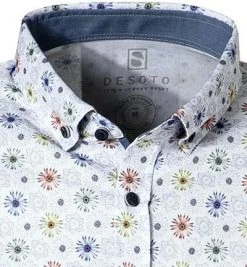 DESOTO Hemd Modern B.D. 43231-3/213 Kurzarmhemd, Jersey, Multicolor, Weiß -hemdenverkauf 369213 norm2