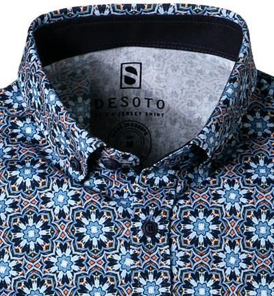 DESOTO Hemd Modern B.D. 41231-3/332 Kurzarmhemd, Jersey, Blau gemustert , Blau 3 DESOTO Hemd Modern B.D. 41231-3/332 Kurzarmhemd, Jersey, Blau gemustert , Blau – Bild 3