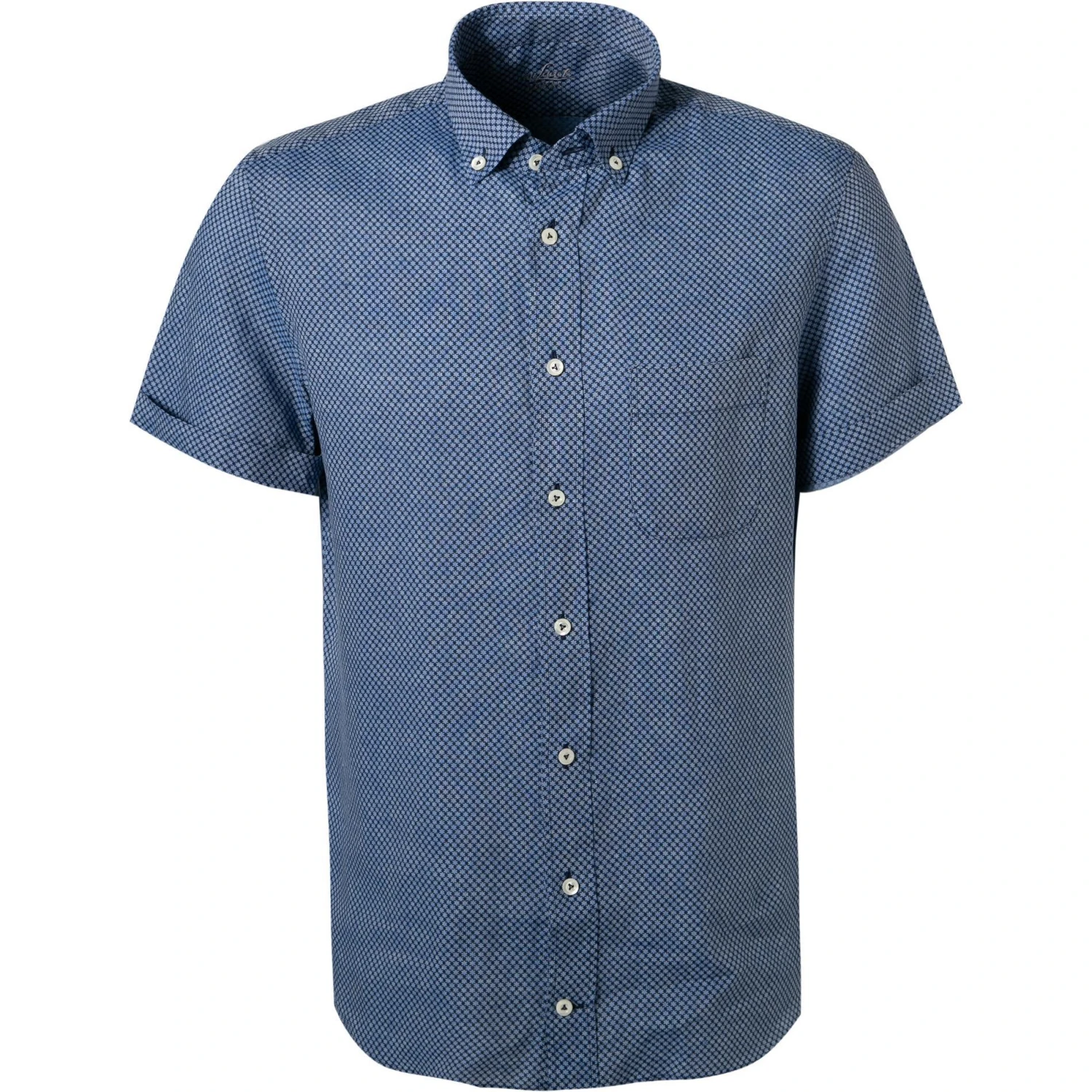 van Laack Hemd Slim Fit 171690/ROYK2-SPOWM/750 Kurzarmhemd, Reines Leinen, Blau gemustert, Blau 1 van Laack Hemd Slim Fit 171690/ROYK2-SPOWM/750 Kurzarmhemd, Reines Leinen, Blau gemustert, Blau