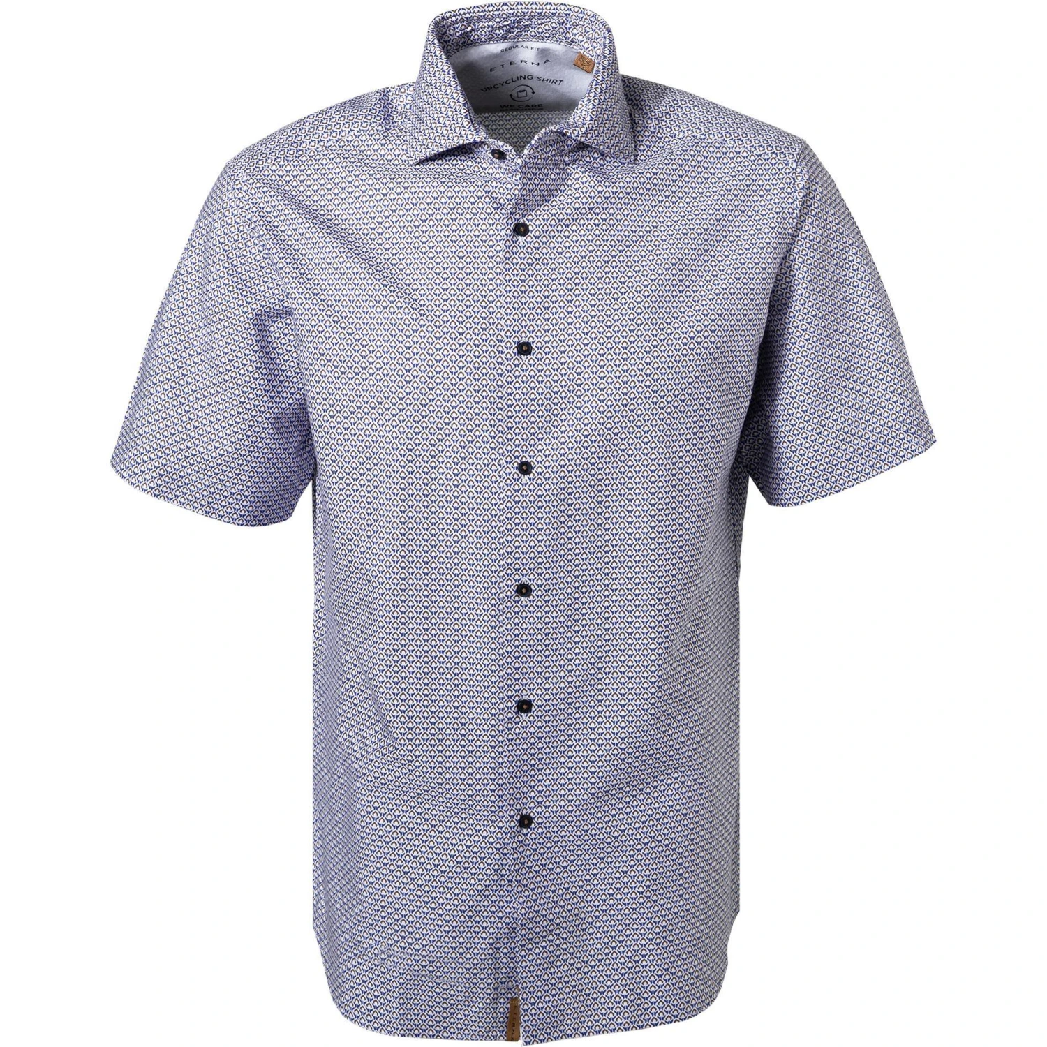 ETERNA Hemd 2456/WS72/16 Kurzarmhemd, Regular Fit, Baumwolle, Blau-weiß gemustert, Blau-weiß 1 ETERNA Hemd 2456/WS72/16 Kurzarmhemd, Regular Fit, Baumwolle, Blau-weiß gemustert, Blau-weiß