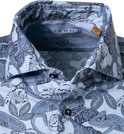 ETERNA Hemd 2459/WS72/17 Kurzarmhemd, Regular Fit, Baumwolle, Mittelblau gemustert, Hellblau 3 ETERNA Hemd 2459/WS72/17 Kurzarmhemd, Regular Fit, Baumwolle, Mittelblau gemustert, Hellblau – Bild 3