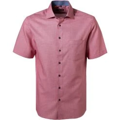 ETERNA Hemd 3270/C15K/54 Kurzarmhemd, Modern Fit, Baumwolle, Rot
