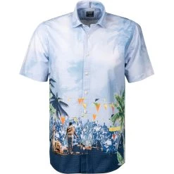 OLYMP Casual Modern Fit 4015/72/00 Kurzarmhemd, Baumwolle, Multicolour , Weiß