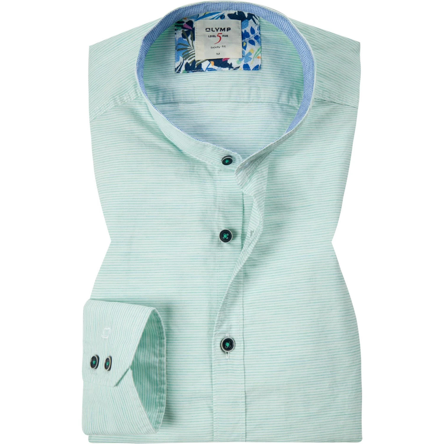 OLYMP Casual Level Five Body Fit 3003/74/45 Hemd, Baumwolle, Grün gestreift, Grün 1 OLYMP Casual Level Five Body Fit 3003/74/45 Hemd, Baumwolle, Grün gestreift, Grün