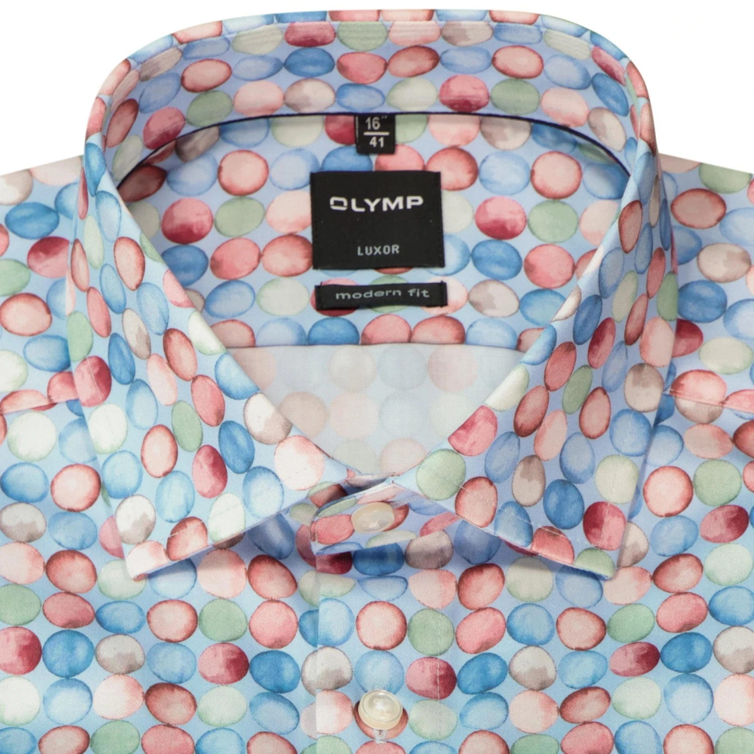 OLYMP Luxor Modern Fit 1219/74/35 Hemd, Baumwolle, Hellblau-rot gemustert, Rot 3 OLYMP Luxor Modern Fit 1219/74/35 Hemd, Baumwolle, Hellblau-rot gemustert, Rot – Bild 3