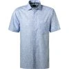OLYMP Luxor Modern Fit 1211/72/11 Kurzarmhemd, Popeline, Bleu gemustert, Bleu