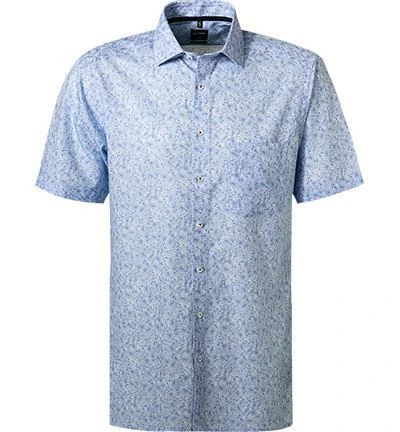 OLYMP Luxor Modern Fit 1211/72/11 Kurzarmhemd, Popeline, Bleu gemustert, Bleu 2 OLYMP Luxor Modern Fit 1211/72/11 Kurzarmhemd, Popeline, Bleu gemustert, Bleu – Bild 2